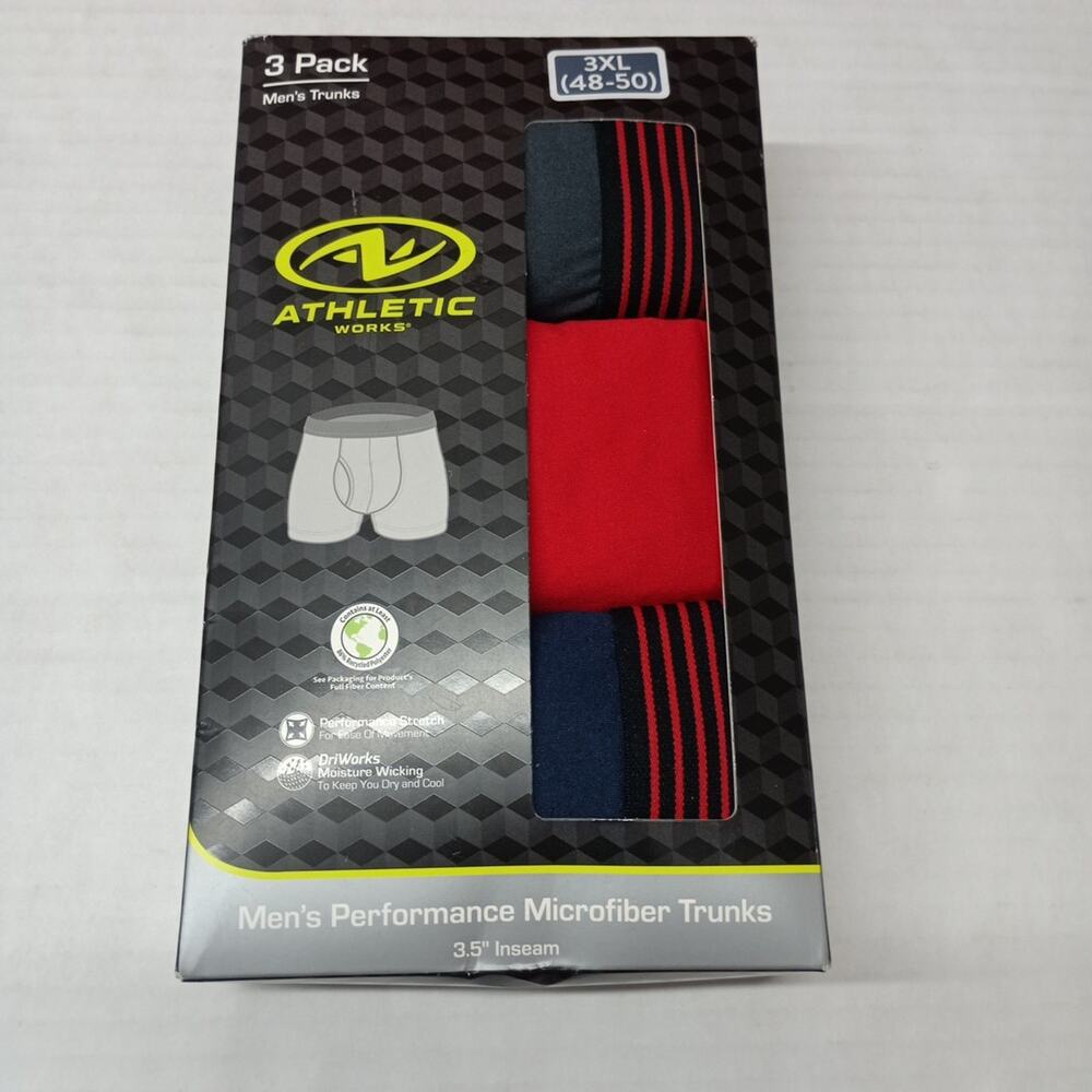 Athletic Works Men’s Performance Microfiber Trunks 3.5” Inseam 3XL (48-50)